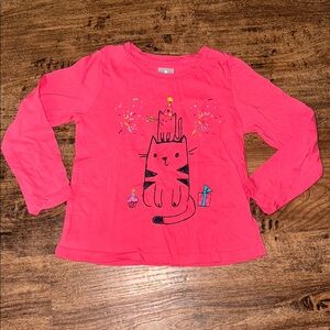 GAP Pink Long Sleeve Cat Tee